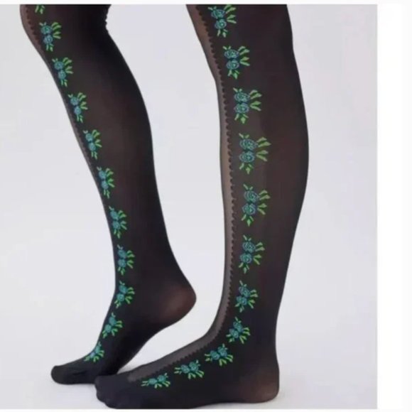 ⭐️ Astrid Floral Boho Peasant Hip Hipster Hippie Art Chic Modern Modern Tights - Picture 1 of 5